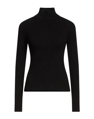 Max Mara Woman Turtleneck Black Size Xs Virgin Wool, Polyester