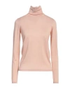 Max Mara Woman Turtleneck Blush Size L Virgin Wool In Pink