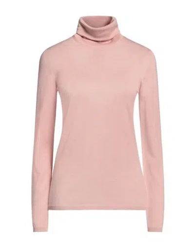 Max Mara Woman Turtleneck Blush Size M Virgin Wool In Pink