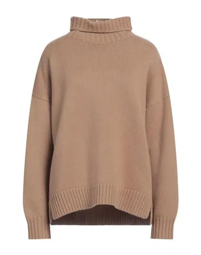 MAX MARA MAX MARA WOMAN TURTLENECK CAMEL SIZE M WOOL, CASHMERE
