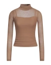 Max Mara Woman Turtleneck Camel Size M Virgin Wool In Brown