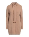 Max Mara Woman Turtleneck Camel Size M Wool, Cashmere In Beige