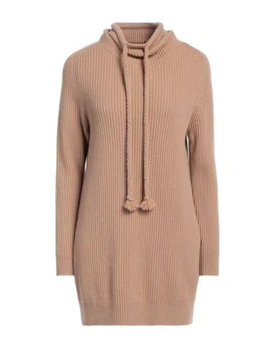 Max Mara Woman Turtleneck Camel Size M Wool, Cashmere In Beige