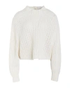 Max Mara White Perforated Wool And Cashmere Sweater Women In White