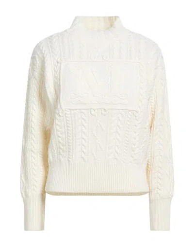 Max Mara Woman Turtleneck Cream Size L Wool, Cashmere In White