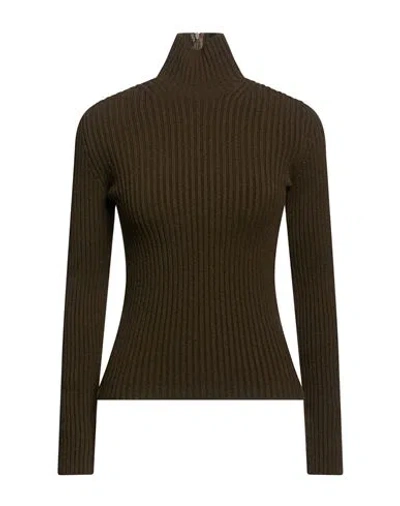 Max Mara Woman Turtleneck Dark Green Size Xs Wool, Cashmere, Polyamide, Elastane