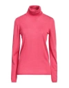 Max Mara Woman Turtleneck Fuchsia Size L Virgin Wool In Pink