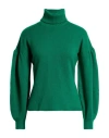Max Mara Woman Turtleneck Green Size M Wool, Cashmere In Green