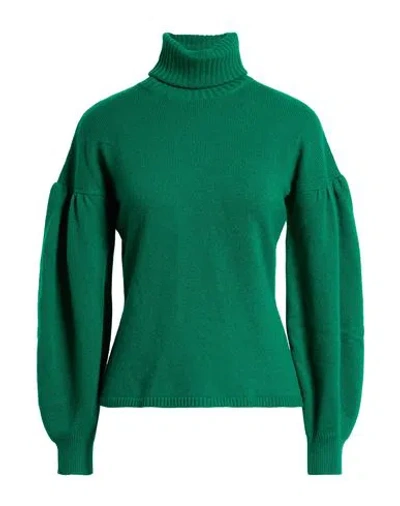 Max Mara Woman Turtleneck Green Size M Wool, Cashmere