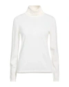 Max Mara Woman Turtleneck Ivory Size S Virgin Wool In White
