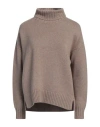 Max Mara Woman Turtleneck Khaki Size M Wool, Cashmere In Beige