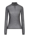 Max Mara Woman Turtleneck Lead Size M Virgin Wool In Grey
