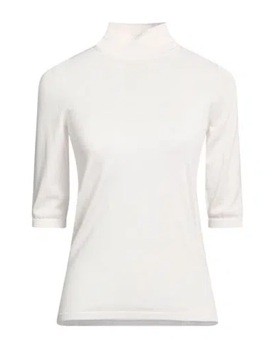 Max Mara Woman Turtleneck Light Grey Size S Virgin Wool In White