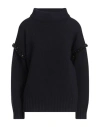 Max Mara Woman Turtleneck Midnight Blue Size M Virgin Wool In Blue