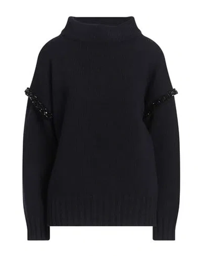 Max Mara Woman Turtleneck Midnight Blue Size M Virgin Wool