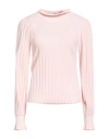 Max Mara Woman Turtleneck Pink Size M Viscose, Polyester In Red