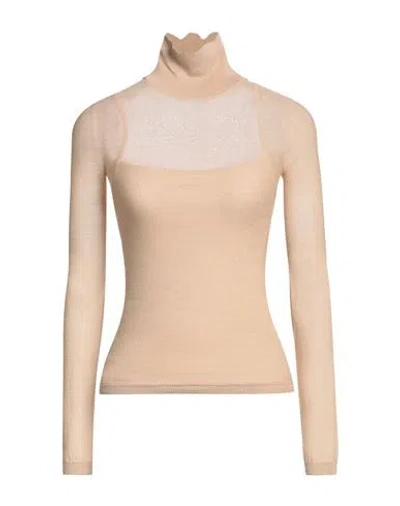 Max Mara Woman Turtleneck Sand Size S Virgin Wool In Neutral