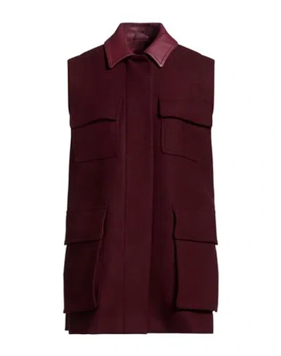 Max Mara Woman Vest Burgundy Size 8 Virgin Wool, Alpaca Wool, Cashmere In Red