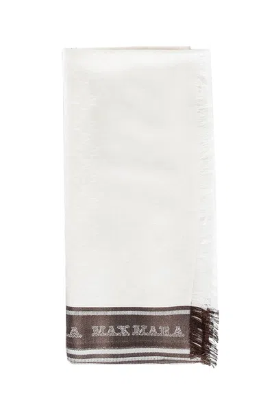 MAX MARA STOLA IN SETA, LANA E CASHMERE MADRE