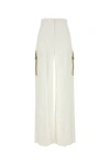 Max Mara Pantalone Edda In Cotone Stretch Bianco Donna In White