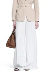Max Mara White Wool Gabardine Trousers In White