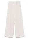 Max Mara Wide-leg Mid-waist Casual Pants In Beige