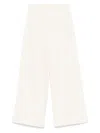 Max Mara Elastic Waistband Lightweight Wide Leg Trousers In Neutral