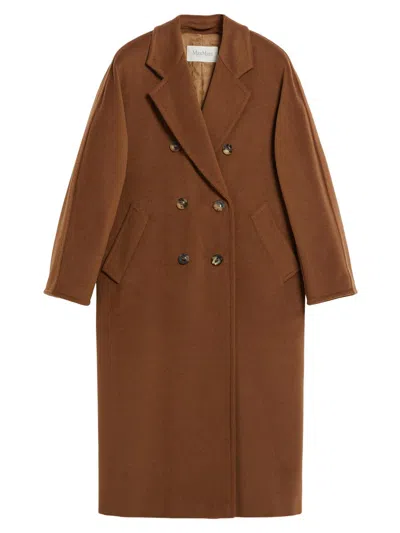 Max Mara Women's 101801 Icon Madame Wool Cashmere Double-breasted Coat In Brown