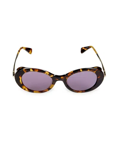 Max Mara Women's 51mm Oval Sunglasses In Havana Violet