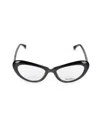 Max Mara Women's 52mm Cat Eye Eyeglasses In Smoke Black