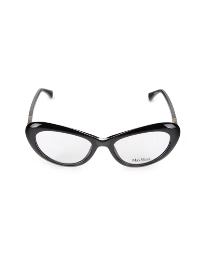 Max Mara Women's 52mm Cat Eye Eyeglasses In Smoke Black