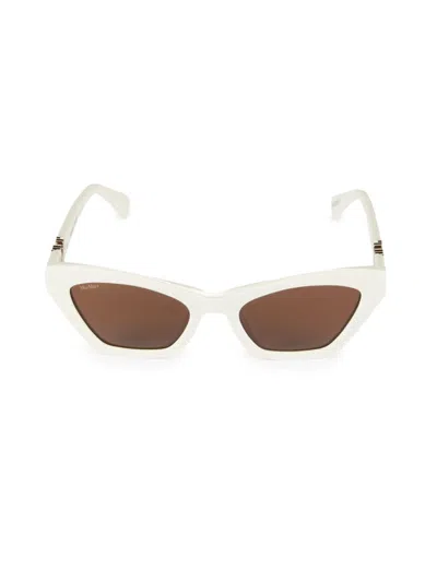 Max Mara Emme13 Cat-eye Sunglasses In White Brown