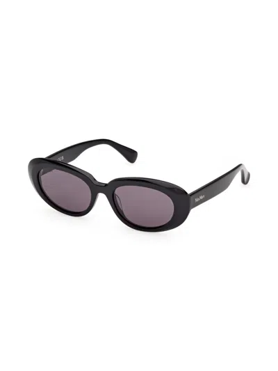 Max Mara 53mm Oval Sunglasses In Black