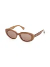 Max Mara Women's 53mm Oval Sunglasses In Brown