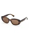 Max Mara 53mm Oval Sunglasses In Brown