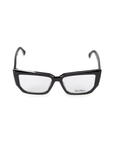Max Mara Women's 53mm Rectangle Eyeglasses In Black