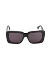 Max Mara Glimpse3 Squared Acetate Sunglasses In Black Smoke