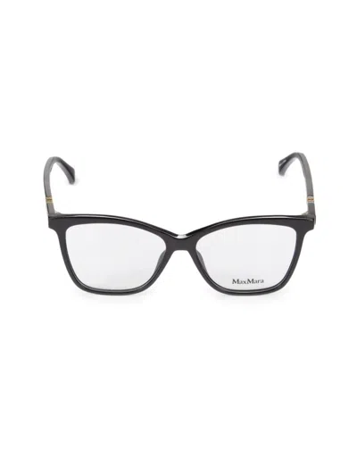 Max Mara Women's 53mm Square Eyeglasses In Smoke Black