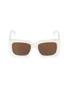 Max Mara Women's 53mm Square Sunglasses In White Brown
