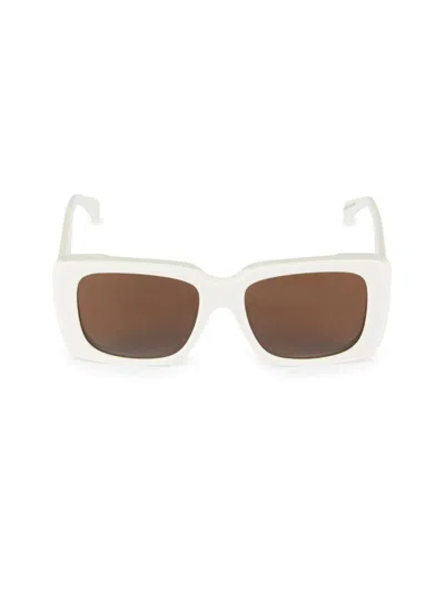 Max Mara Women's 53mm Square Sunglasses In White Brown