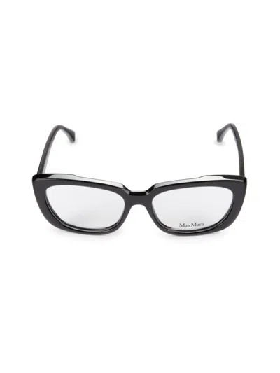 Max Mara Women's 54mm Cat Eye Optical Glasses In Black