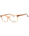 Max Mara Ladies Brown Rectangular Eyeglass Frames Mm5032 In Brown