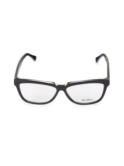 Max Mara Women's 54mm Rectangle Eyeglasses In Black