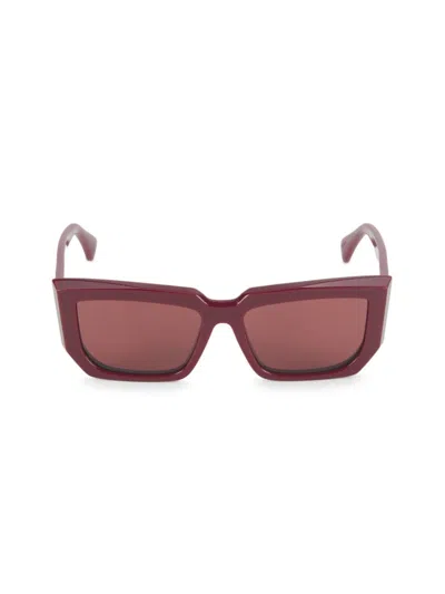 Max Mara Women's 54mm Rectangular Sunglasses In Burgundy