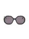 Max Mara Liz Double Rimmed Mixed-media Round Sunglasses