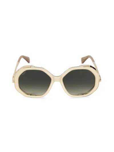 Max Mara Women's 55mm Geometric Sunglasses In White Gray