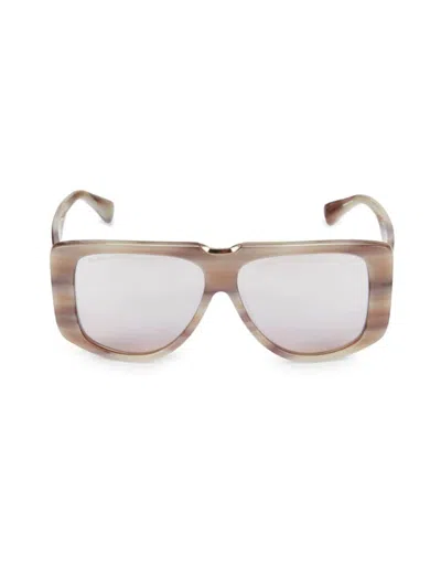 Max Mara Acetate Sunglasses In Beige Brown
