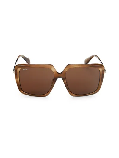 Max Mara Women's 57mm Square Sunglasses In Havana