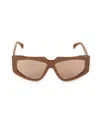 Max Mara 58mm Geometric Sunglasses In Havana Brown