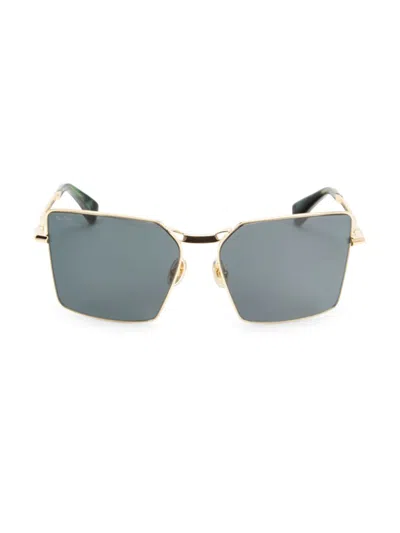 Max Mara Women's 58mm Geometric Sunglasses In Gold
